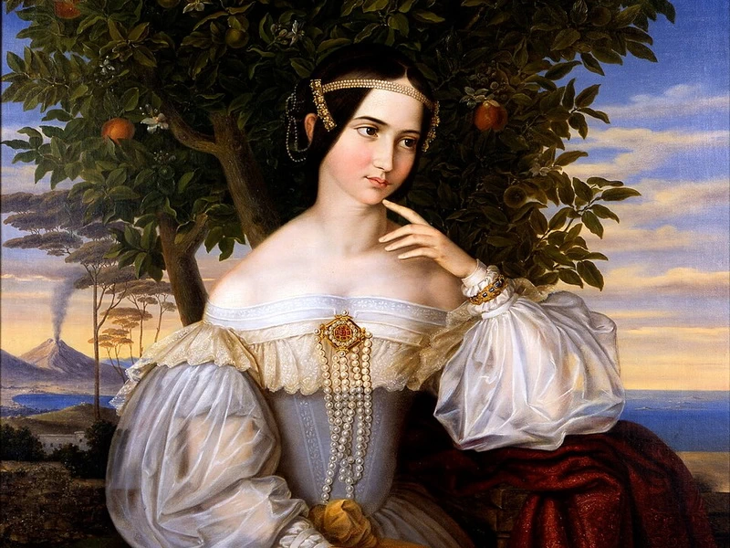 1800-Moritz Daniel Oppenheim - Ritratto di matrimonio di Charlotte de Rothschild